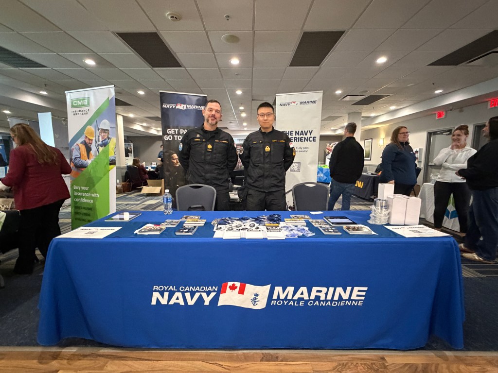 Royal Canadian Navy booth at the Grande Prairie Job Fair