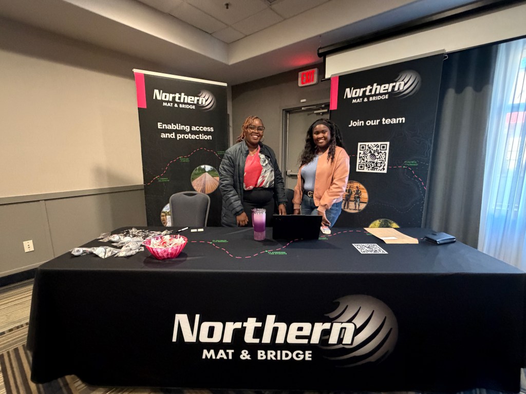 Northern Mat & Bridge booth at the Grande Prairie Job Fair