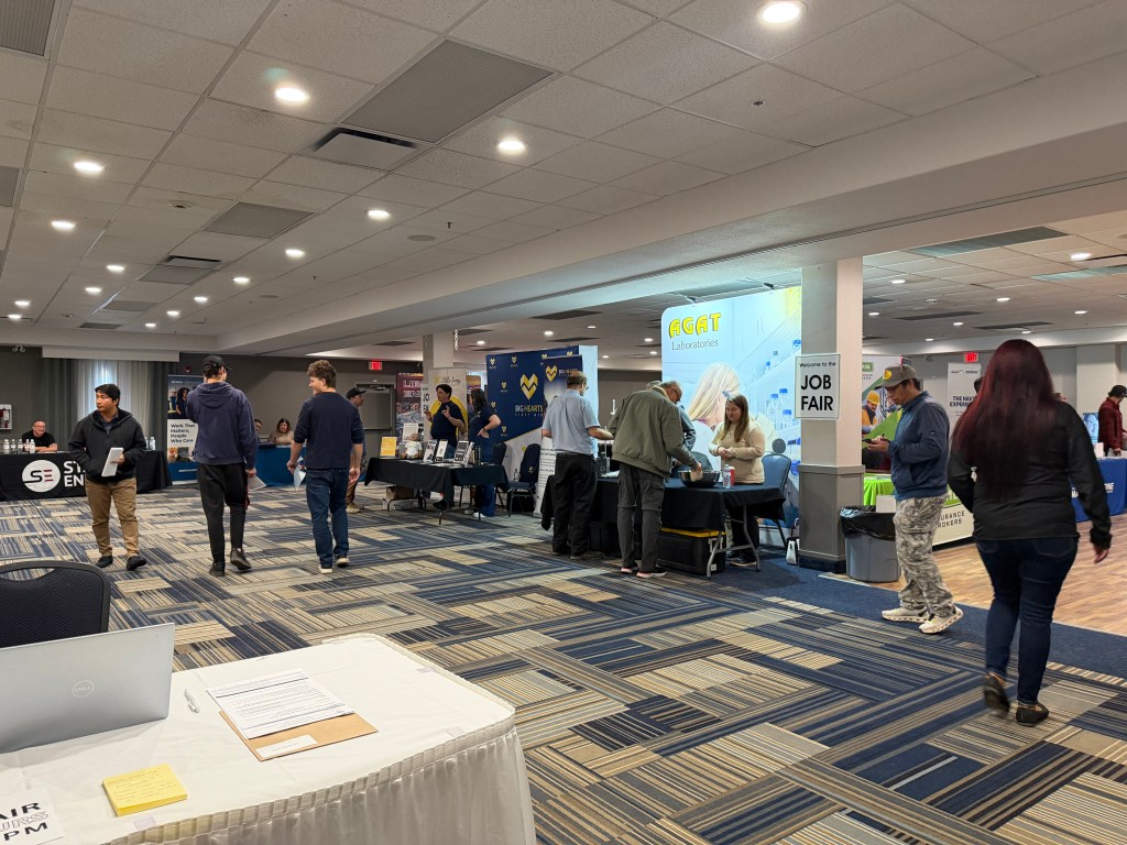 Exhibit hall at the Grande Prairie Job Fair